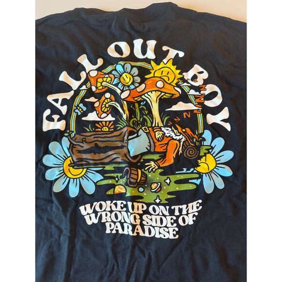 NWOT Fall Out Boy Woke Up On The Wrong Side Of Paradise Black Tee - Picture 4 of 5